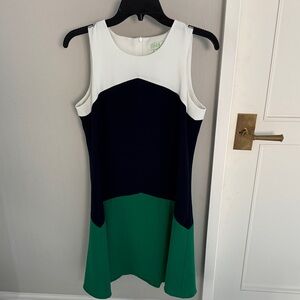 Jade Colorblock Mini Dress - White, Black, Green
